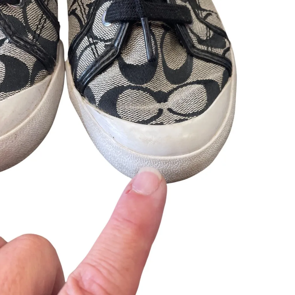 Coach Freesia Woman's Black Grey Signature HighTop Sneakers Size 8.5B SKU 9431 - Image 13