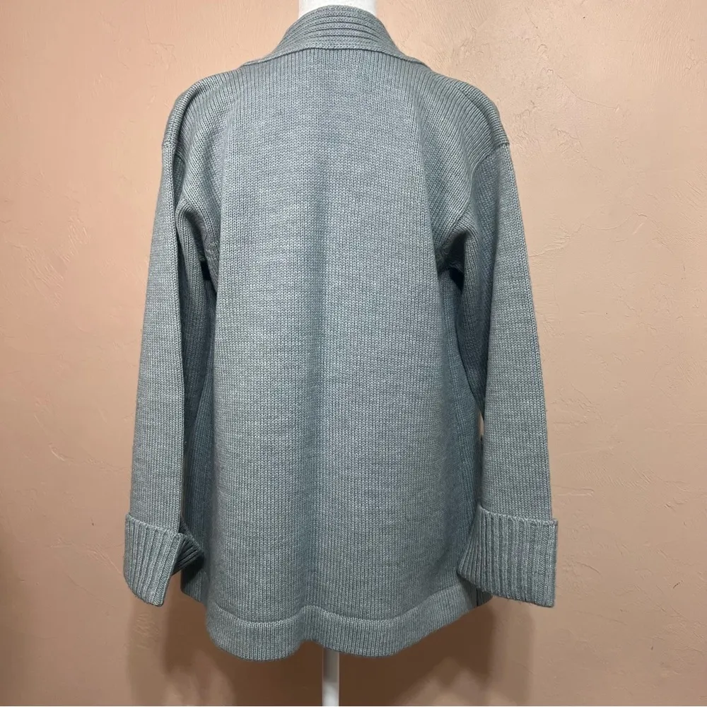 Italian Knit Wool Gray Vintage Cardigan Sweater with Pockets, Creazioni Franca - Image 3