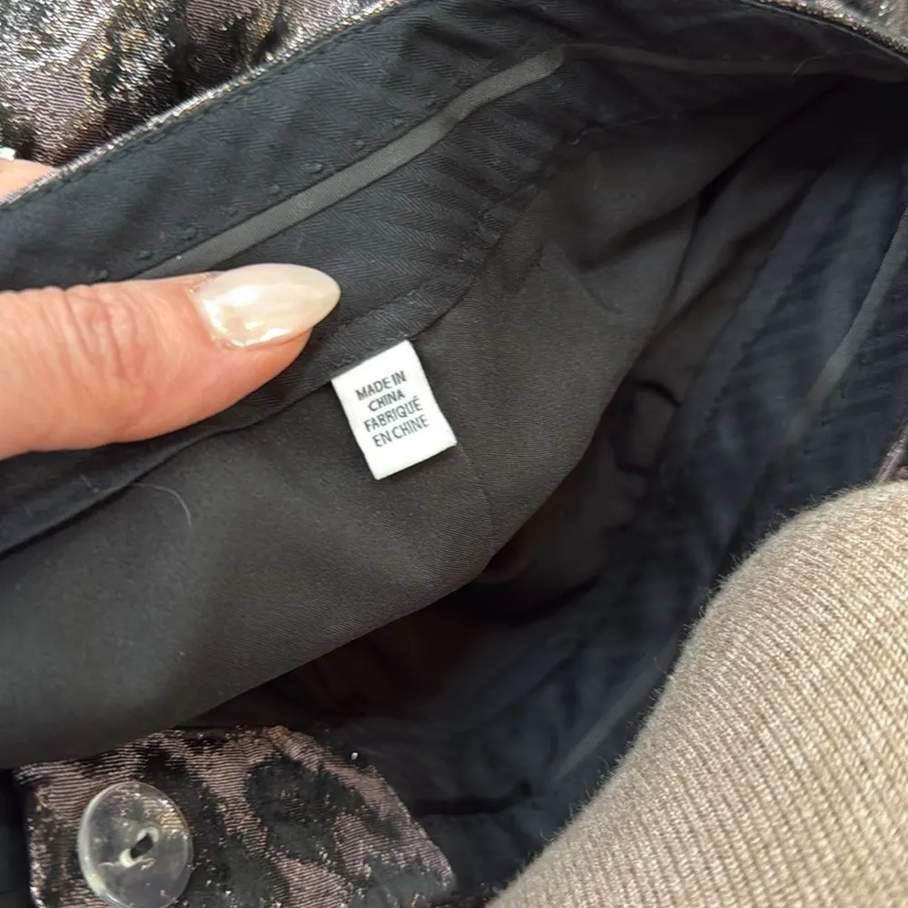 Tanya Taylor Madden Pants in Gray Metallic Animal Print Size 8 - Image 9