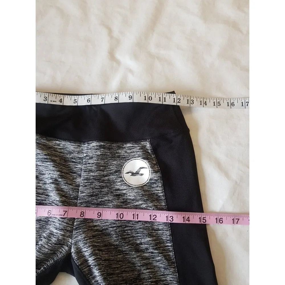 Hollister Womens Leggings Sz Small Crop Mid Rise Logo Black Activewear Workout - Image 12