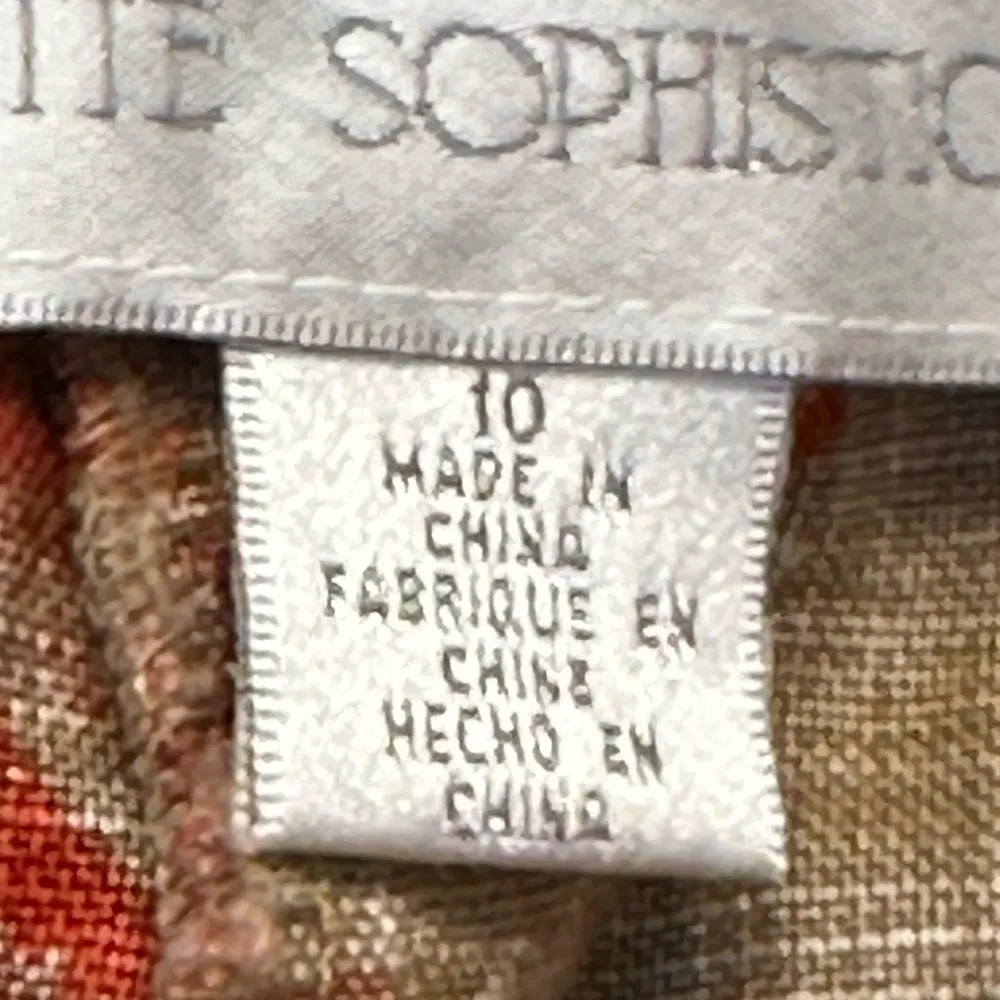 Petite Sophisticate 100% Linen Tan Brown Paisley Pant Trouser Size 10 EUC #4487 - Image 10