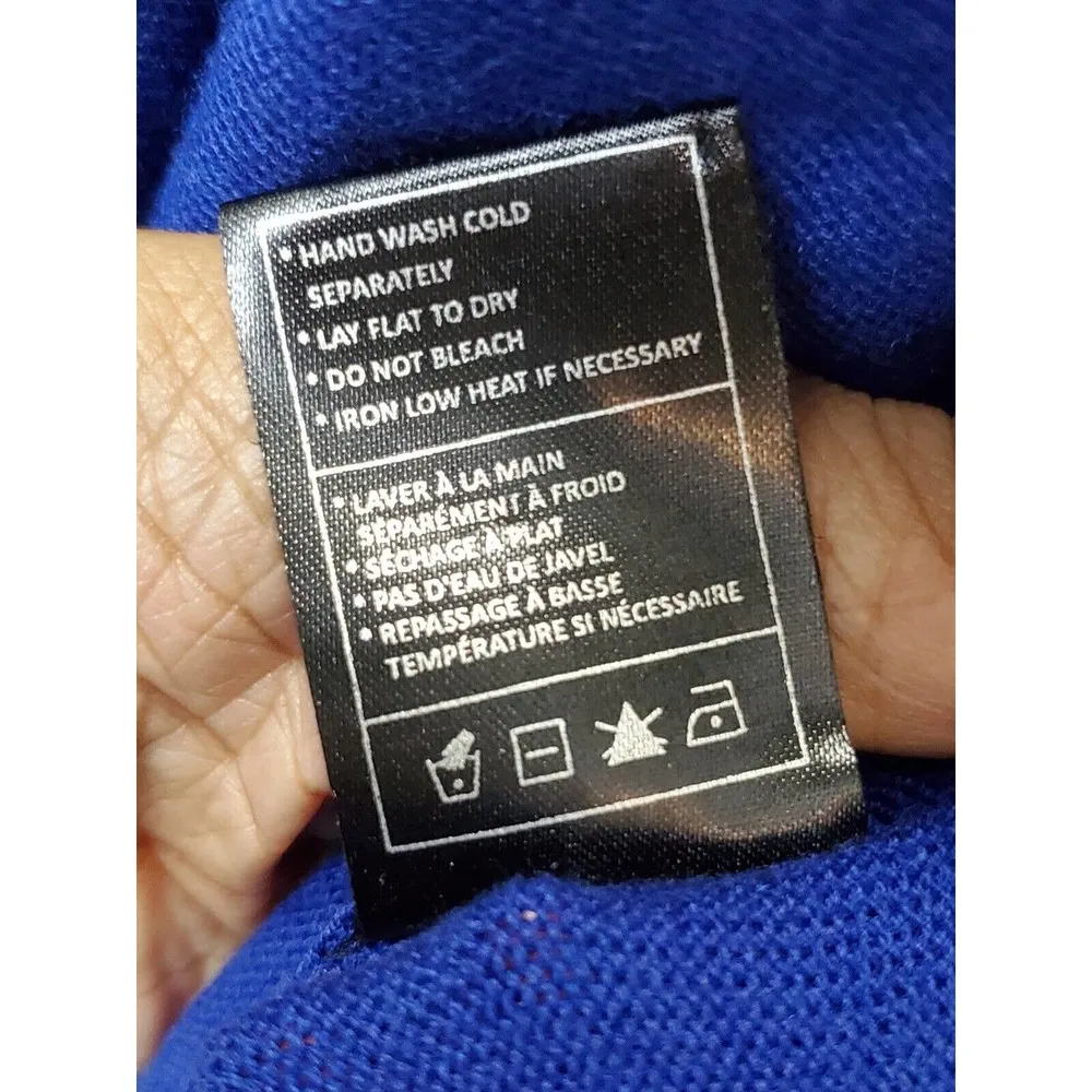 Jack Women's Solid Blue Acrylic Long Sleeve Round Neck Pullover Casual Sweater S - Image 11