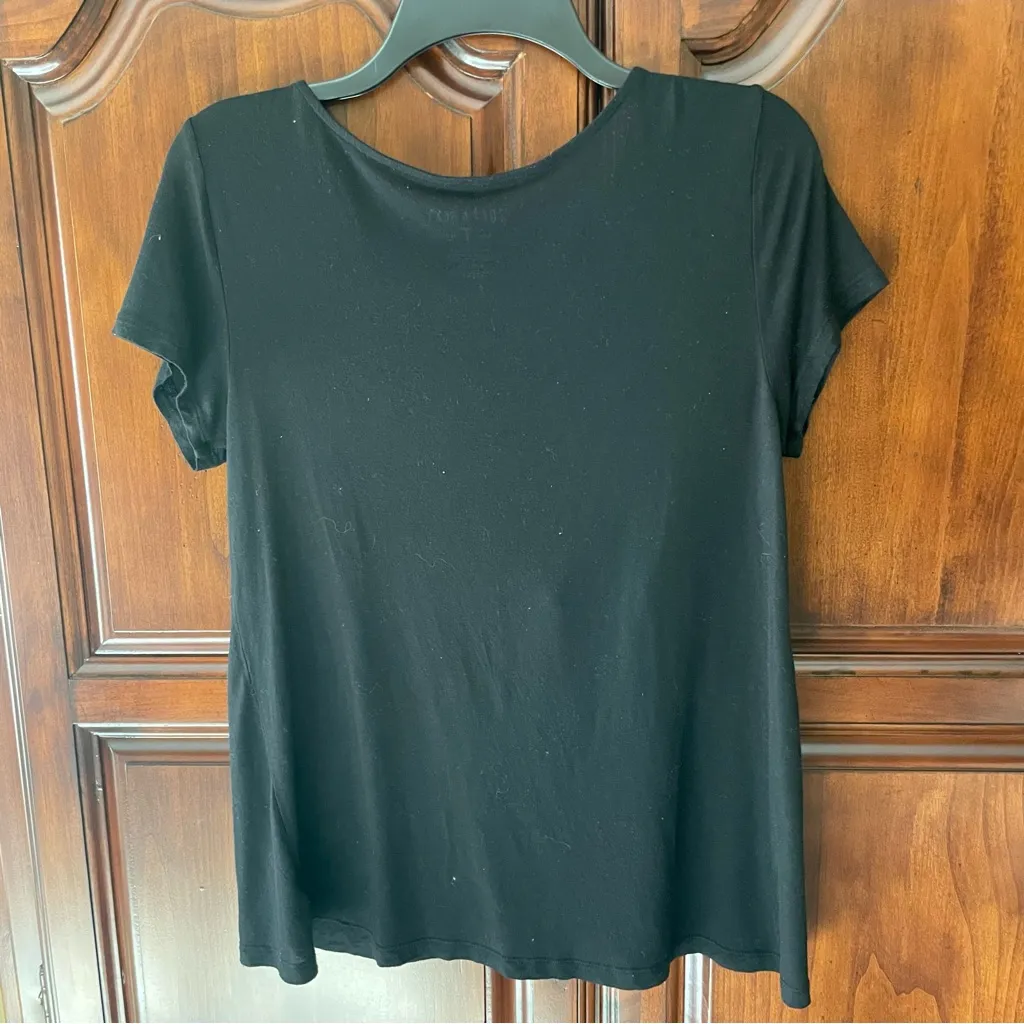 American Eagle Soft & Sexy Flowy Black Knit Loose Strappy Neckline Top Small - Image 2