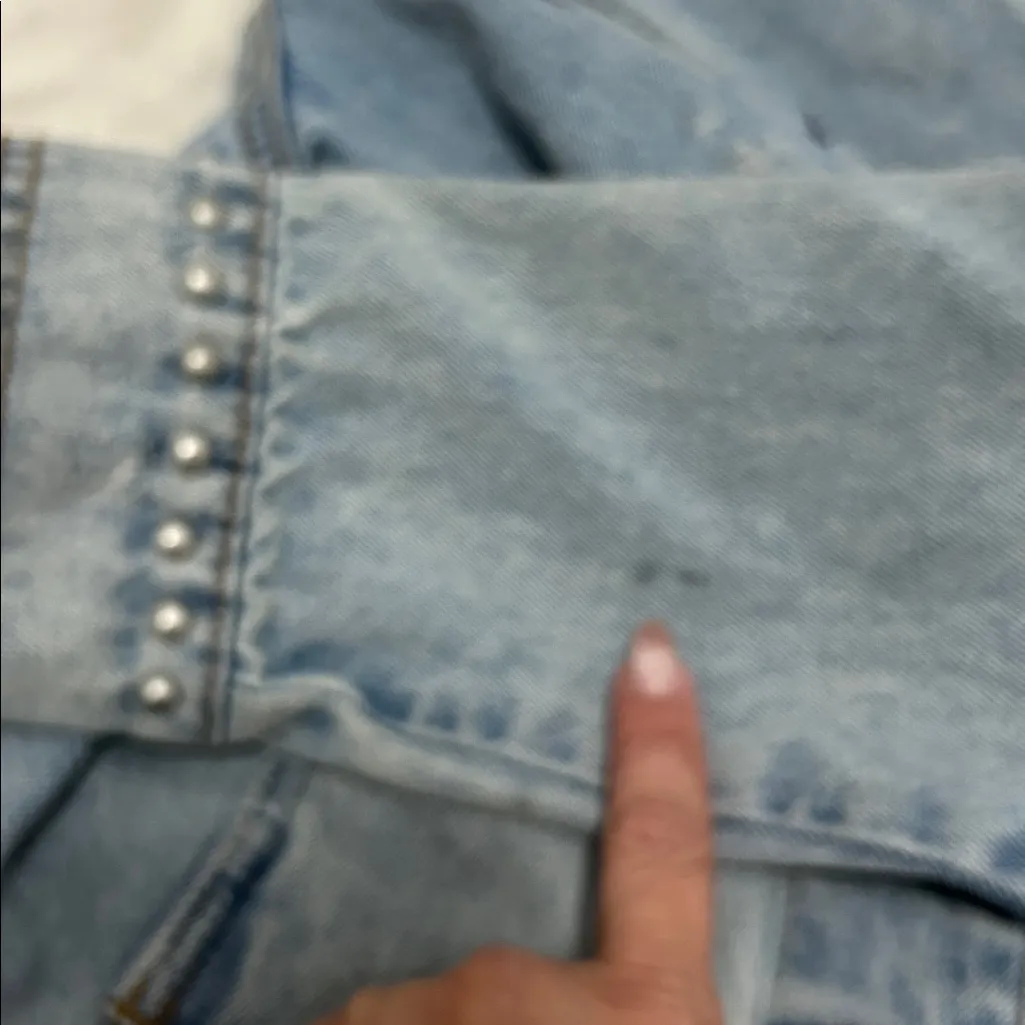 BlankNYC Pearl/Rhinestone Studded Distressed Jean Jacket - Image 11