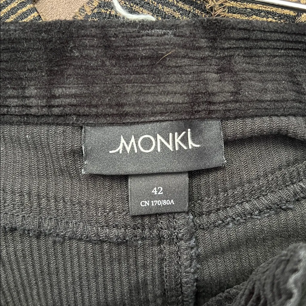 Monki Black Corduroy Skirt.       Size: 42 - Image 2