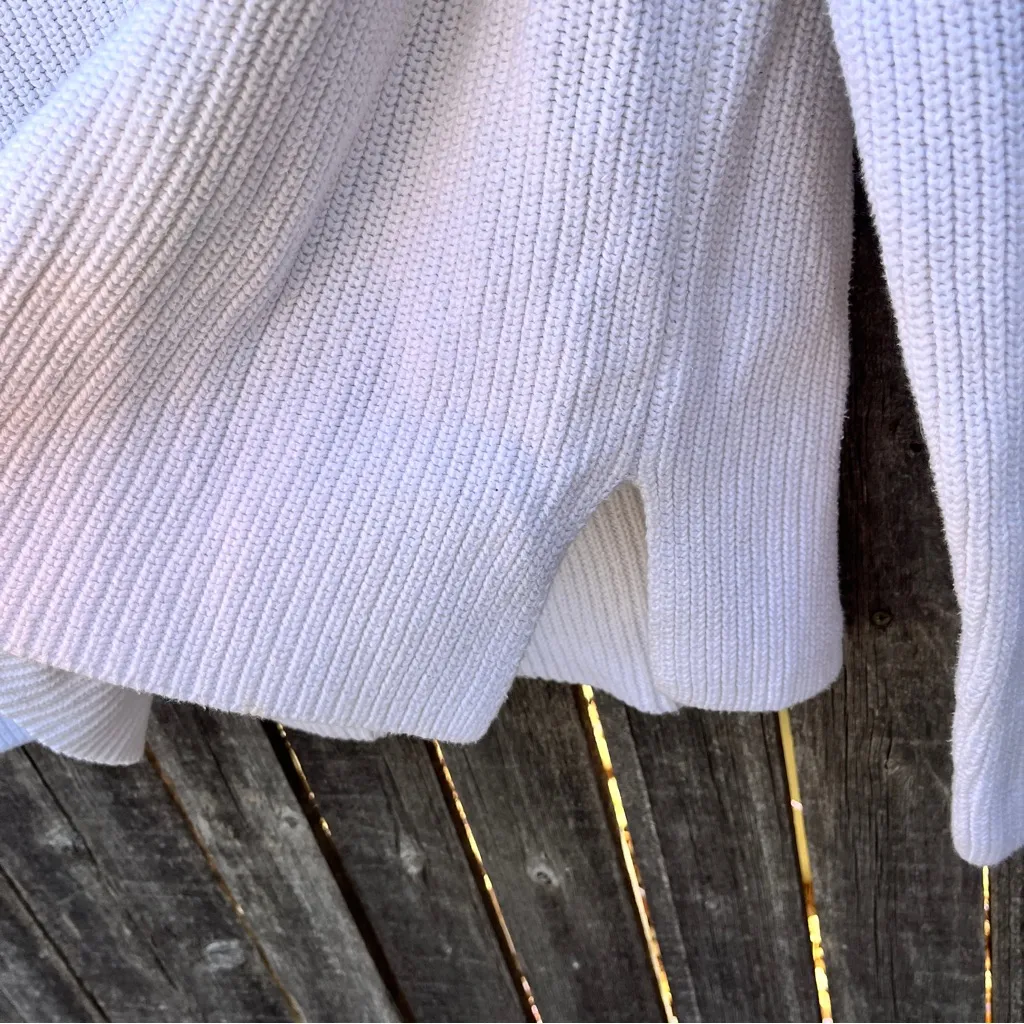 J. Crew White V-Neck Sweater - Image 4