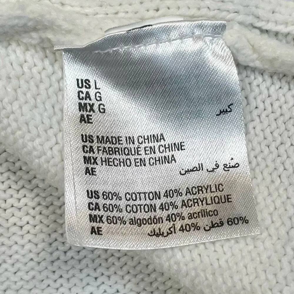 Karen Scott Women’s White Cable-Knit Sweater Large - Image 8