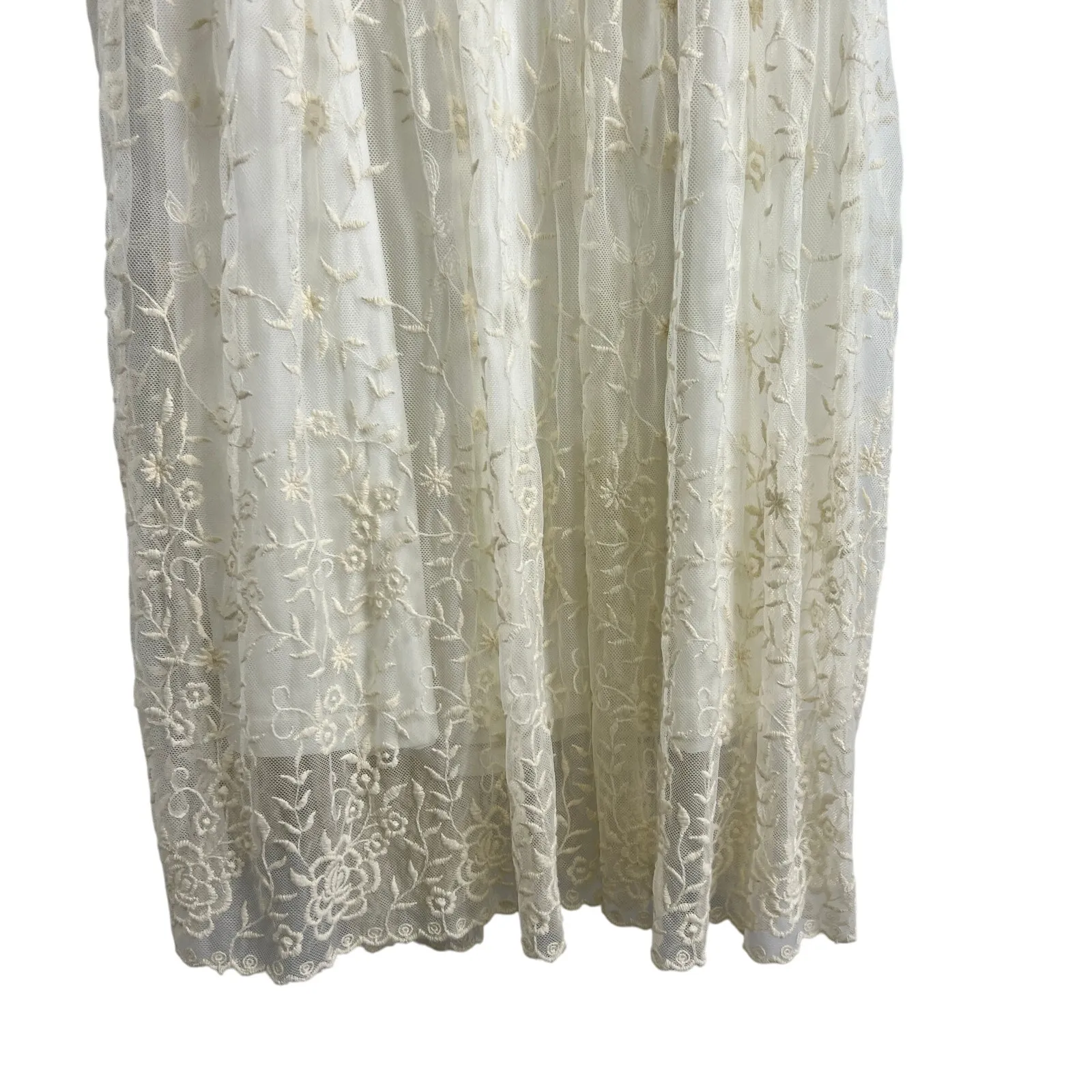 Sundance Cream Embroidered Lace Coquette Dress Women's Size 2 Romantic Cottage - Image 9