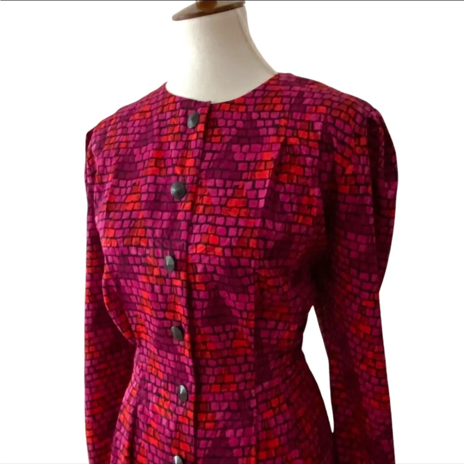 Vintage Dress 10 80s 40s Retro Dress Classic Secretary Papell Boutique Elegant Black - Image 11