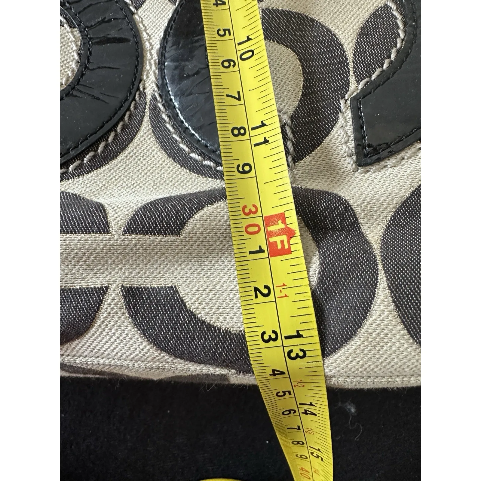 Coach‎ Aubrey Tote Bag Purse Large Designer Y2K Retro Luxury Cream Black Logo - Image 9