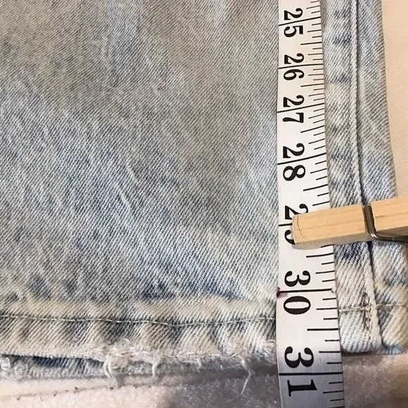 ANA Womens 22W Plus Size Highest‎ Rise Dad Jeans Light Wash Distressed Denim - Image 9