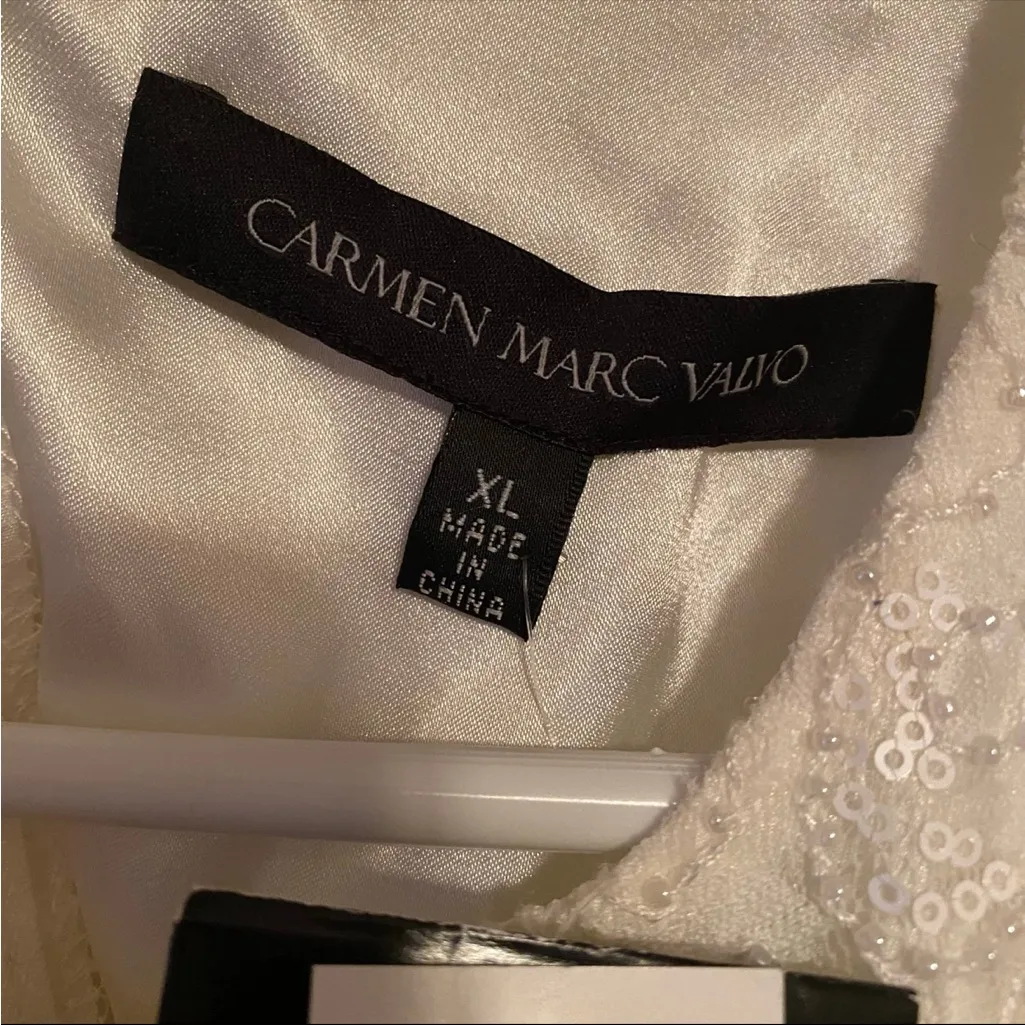 Carmen Marc Valvo Ivory Lace Sleeveless XL mini dress - Image 5