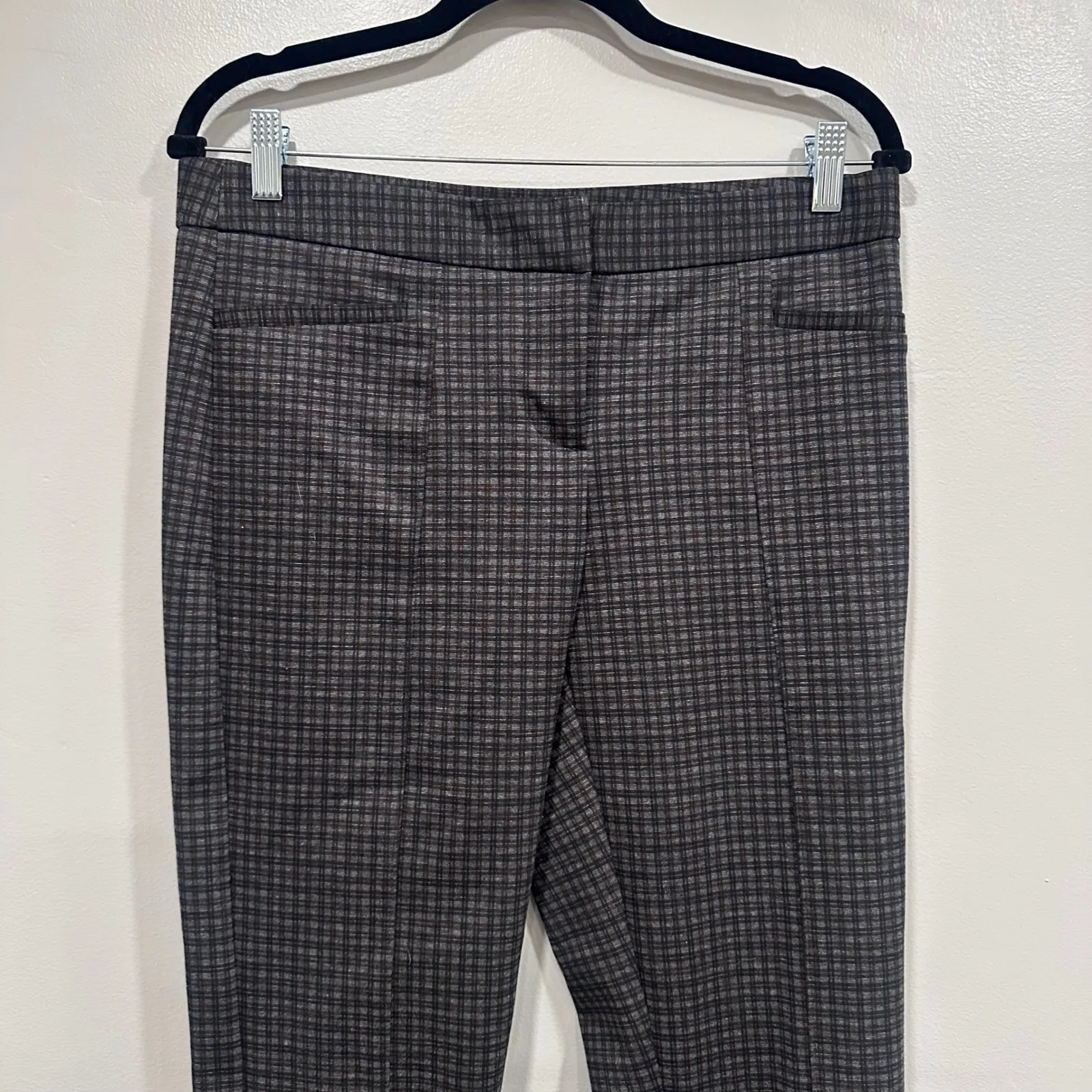 Amanda & Chelsea Womens Size 8 Plaid Straight Leg Career Pants Gray Black - Image 9