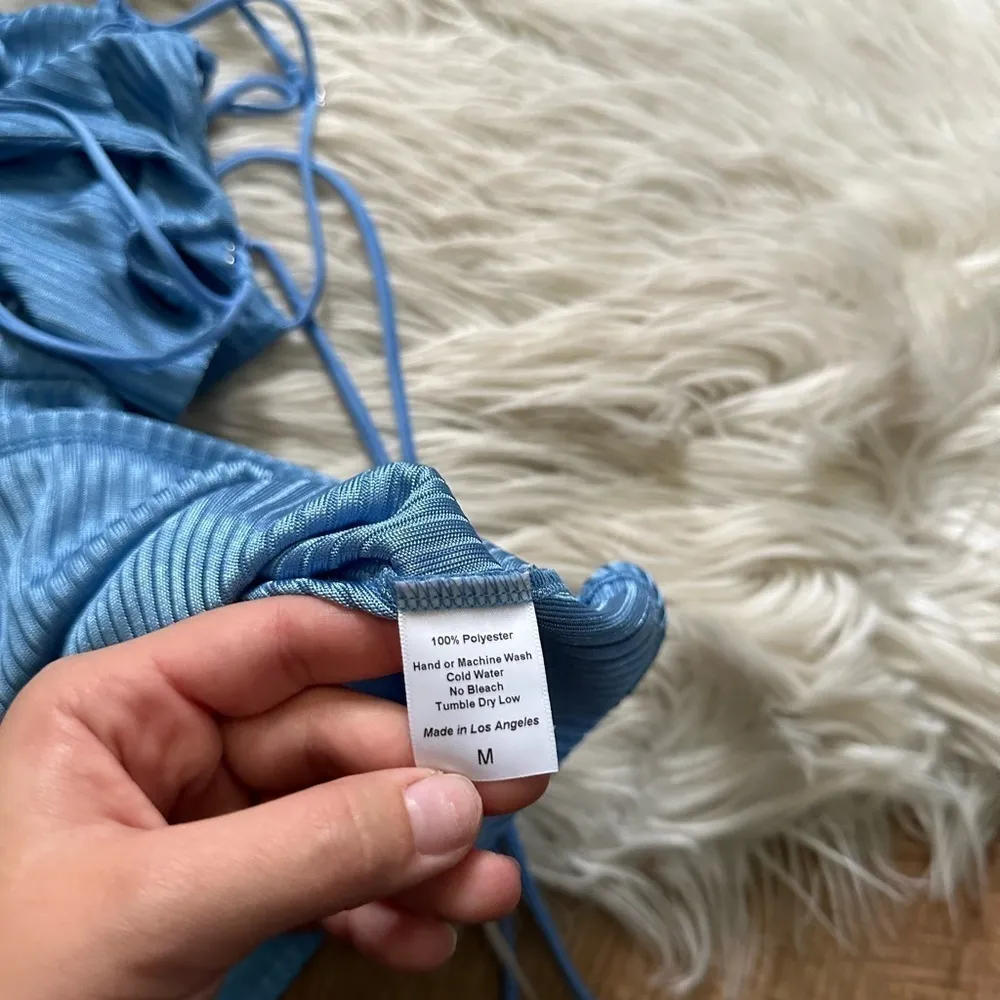 LUCY IN THE SKY Meredith Ties Romper In Blue Stripes - Image 4