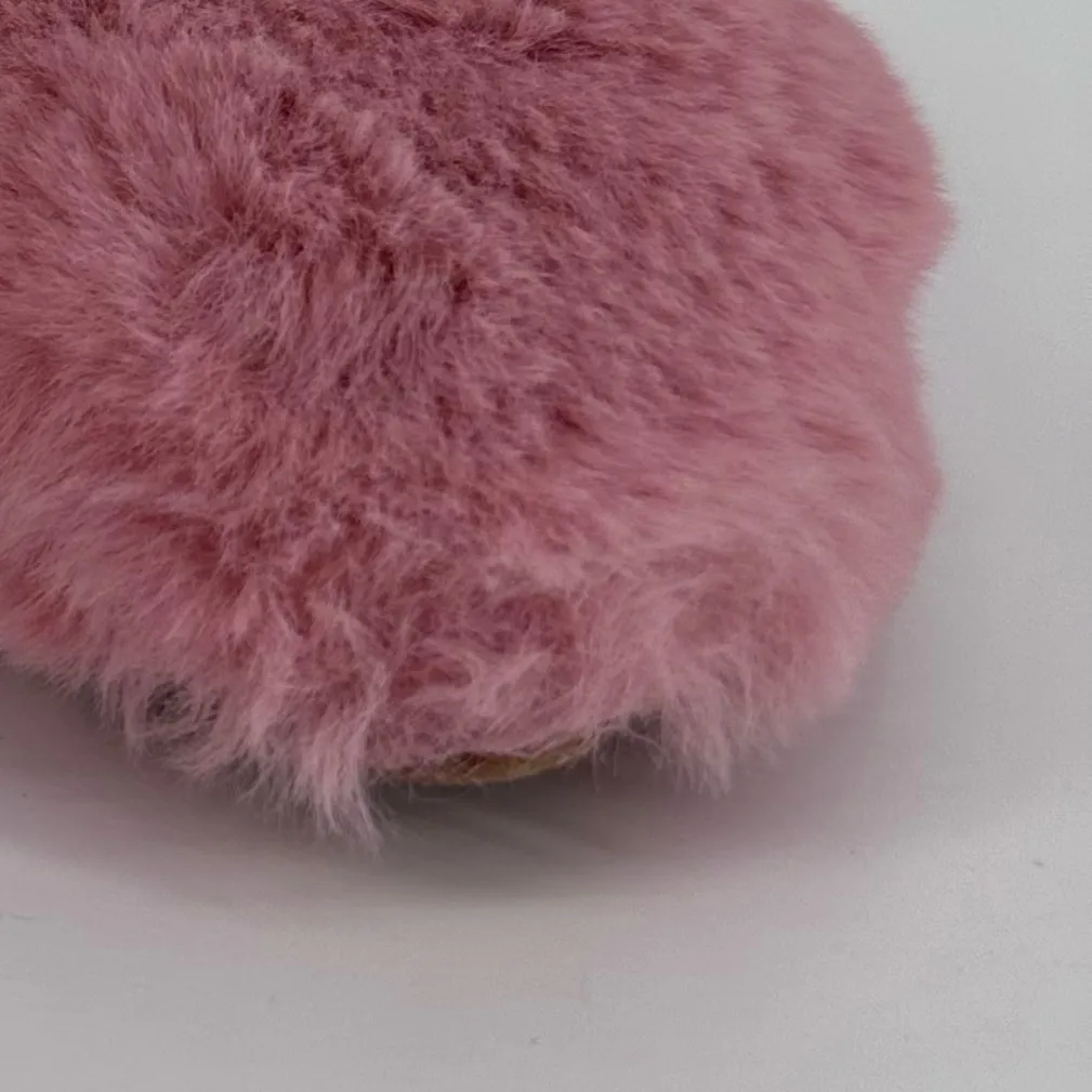 Journee Collection Sundown Faux Fur Slip On Slippers in Mauve size 9 Almond Toe - Image 4