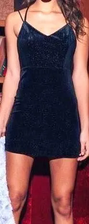 Black Velvet Dress Silver - Image 2