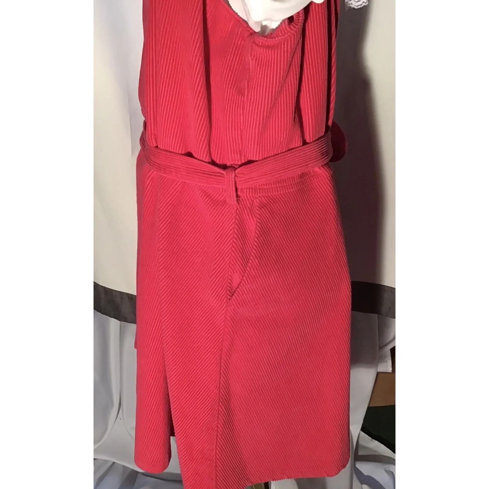 ASOS Corduroy Pinafore Overall‎ Jumper Size 4X  Barbie Core Pink Covered Buttons - Image 8