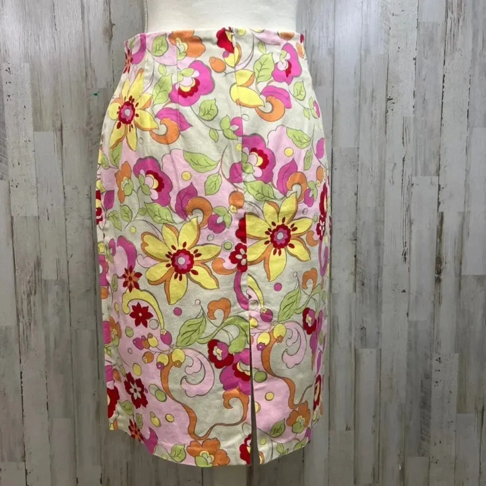 Carolina Blues Women's 6 Floral‎ Stretchable Waistband Back Slit Midi Skirt - Image 3