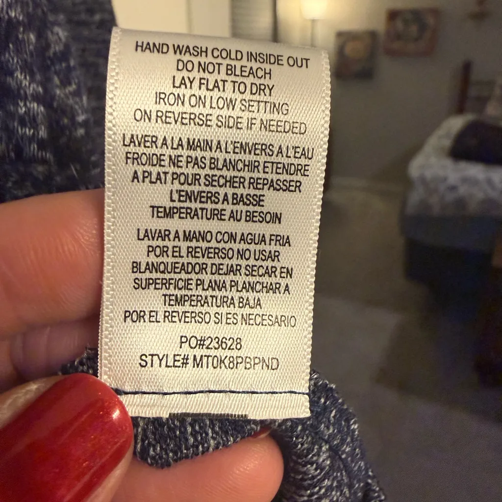 Bobeau Womens Blue Denim Faded Stars Print Long Sleeve Tunic XL - Image 8