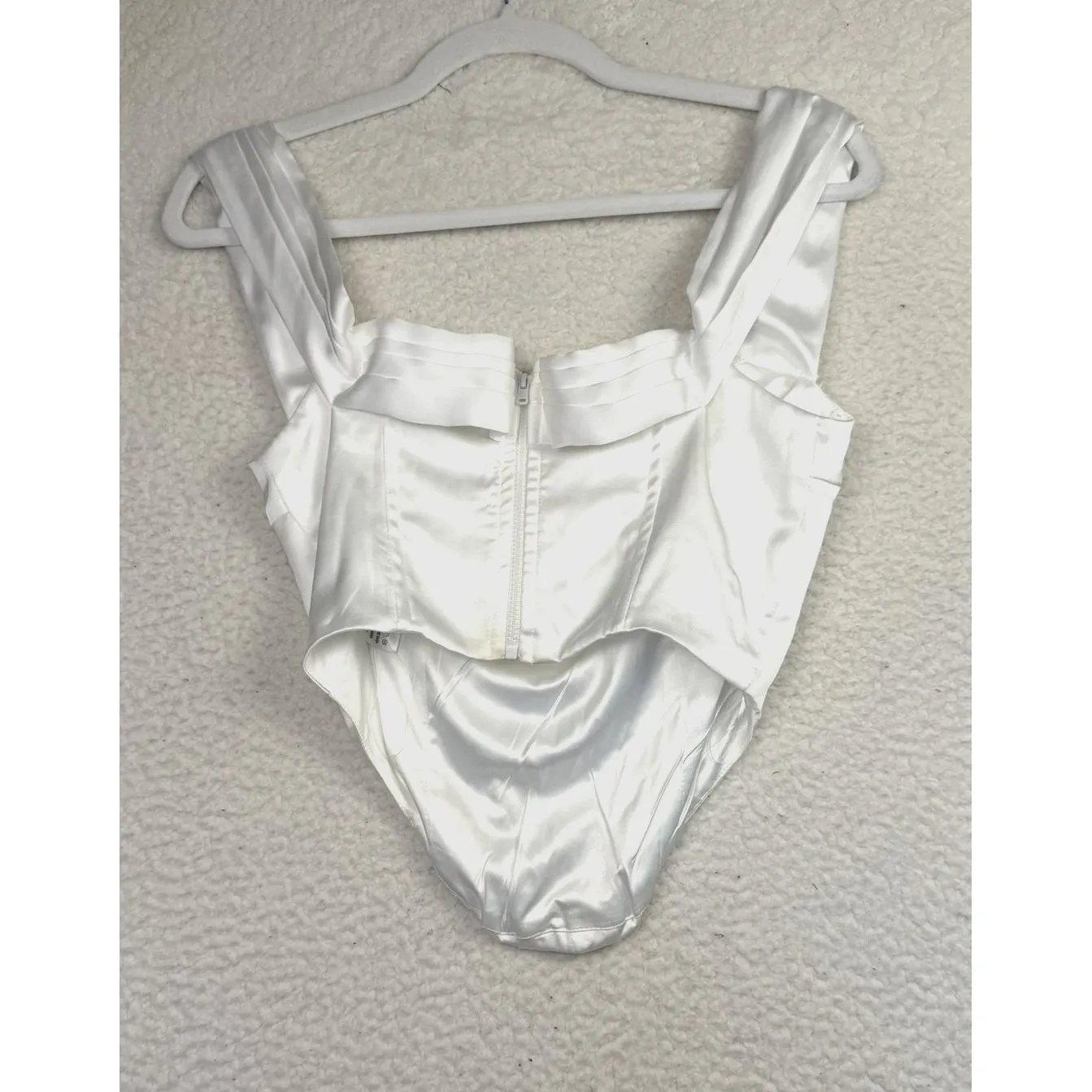 Princess Polly Bodysuit Womens 6 White Satin Cowl Corset Boned Bustier Top Party - Image 2