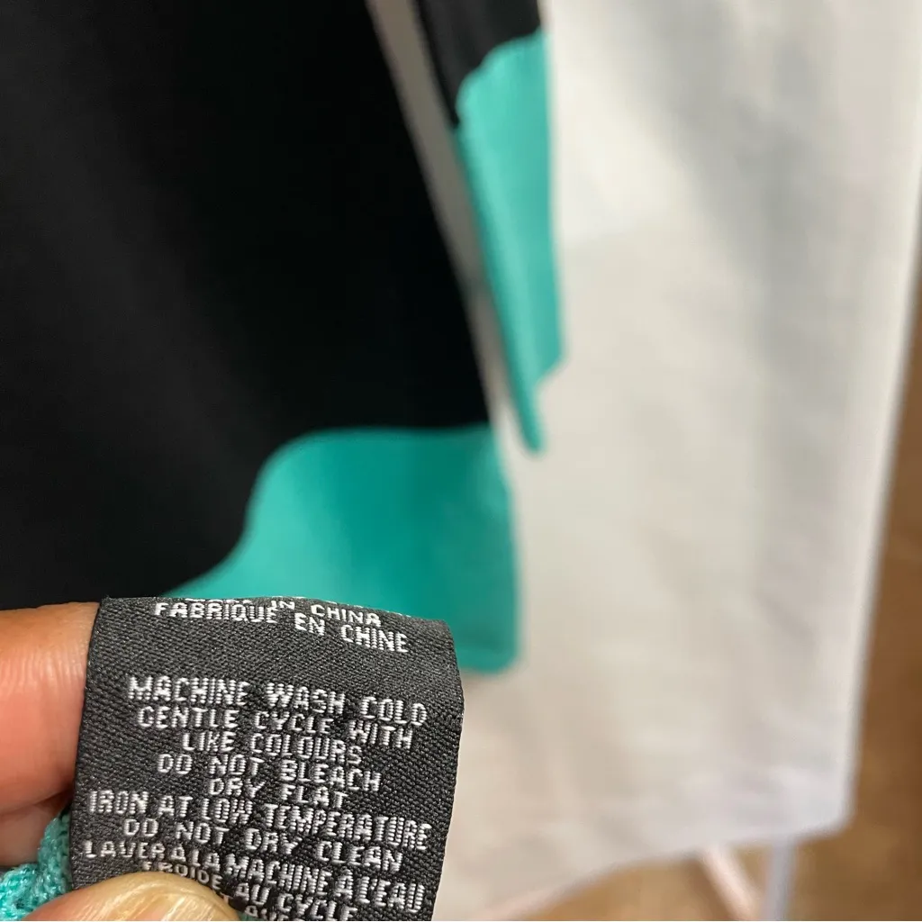 Charlie Paige Medium Black and Green Sweater Dress Casual Career Work - Image 5