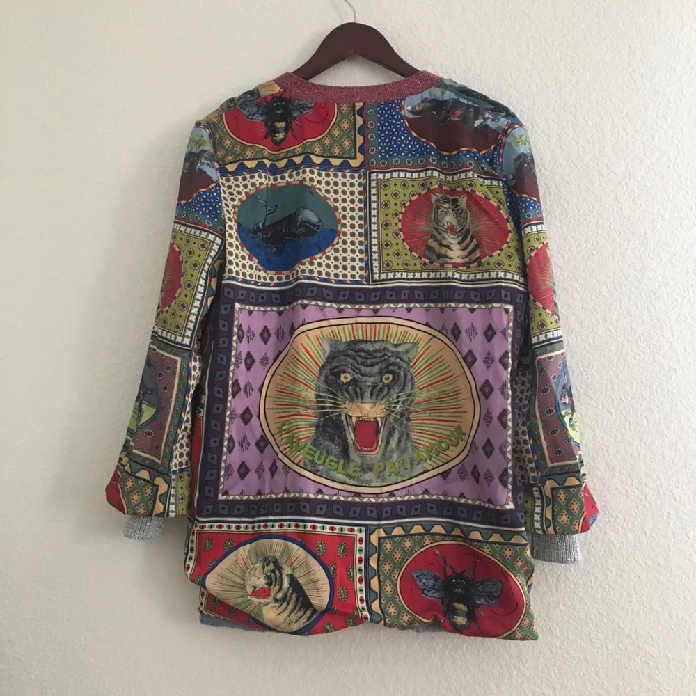 Reversible Colorful Fun Print Cardigan OS Size undefined - Image 6