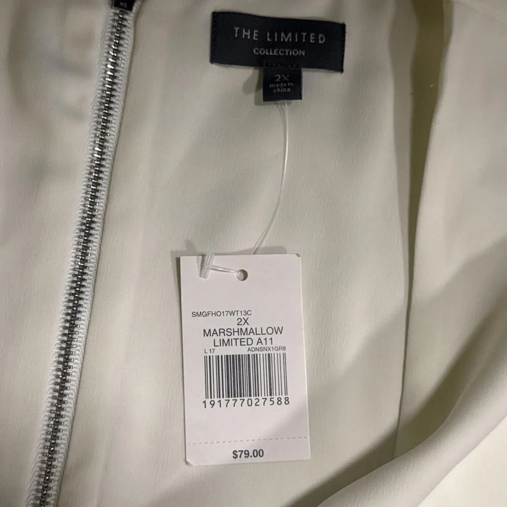 The Limited Off White Cream Business Dress Silky Lace Trim V Neck Cami Tank NWT - Image 13