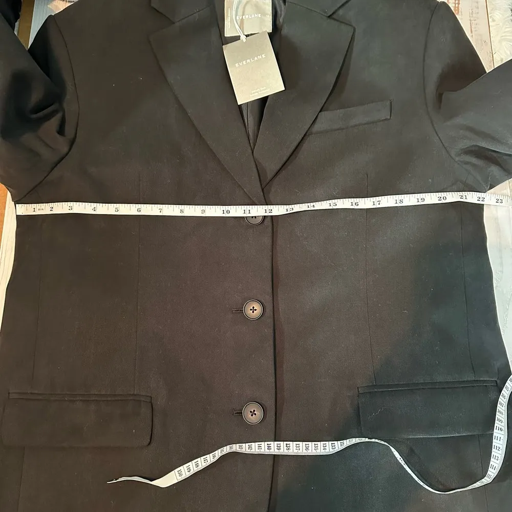 Everlane The 80’s Black Blazer Tencel Lyocell Cotton Blend Size 12 - Image 13