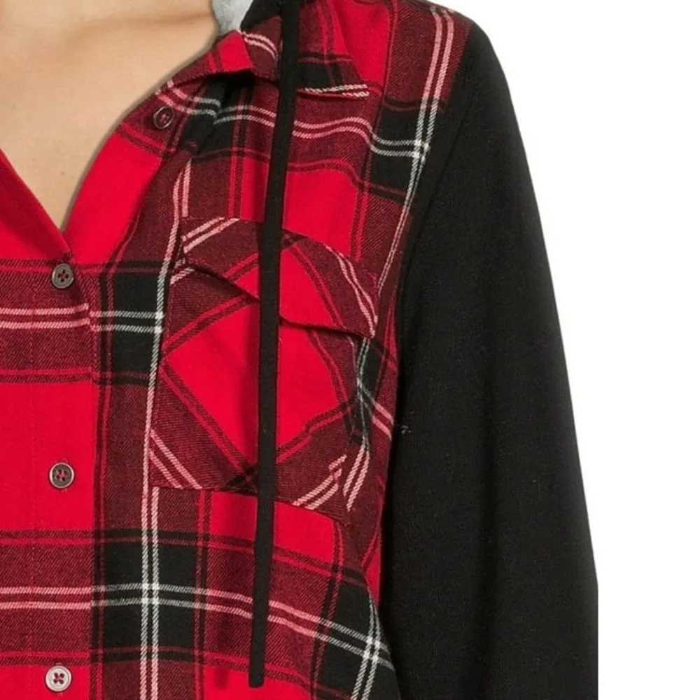 Junior’s Red & Black Plaid Flannel - Image 5