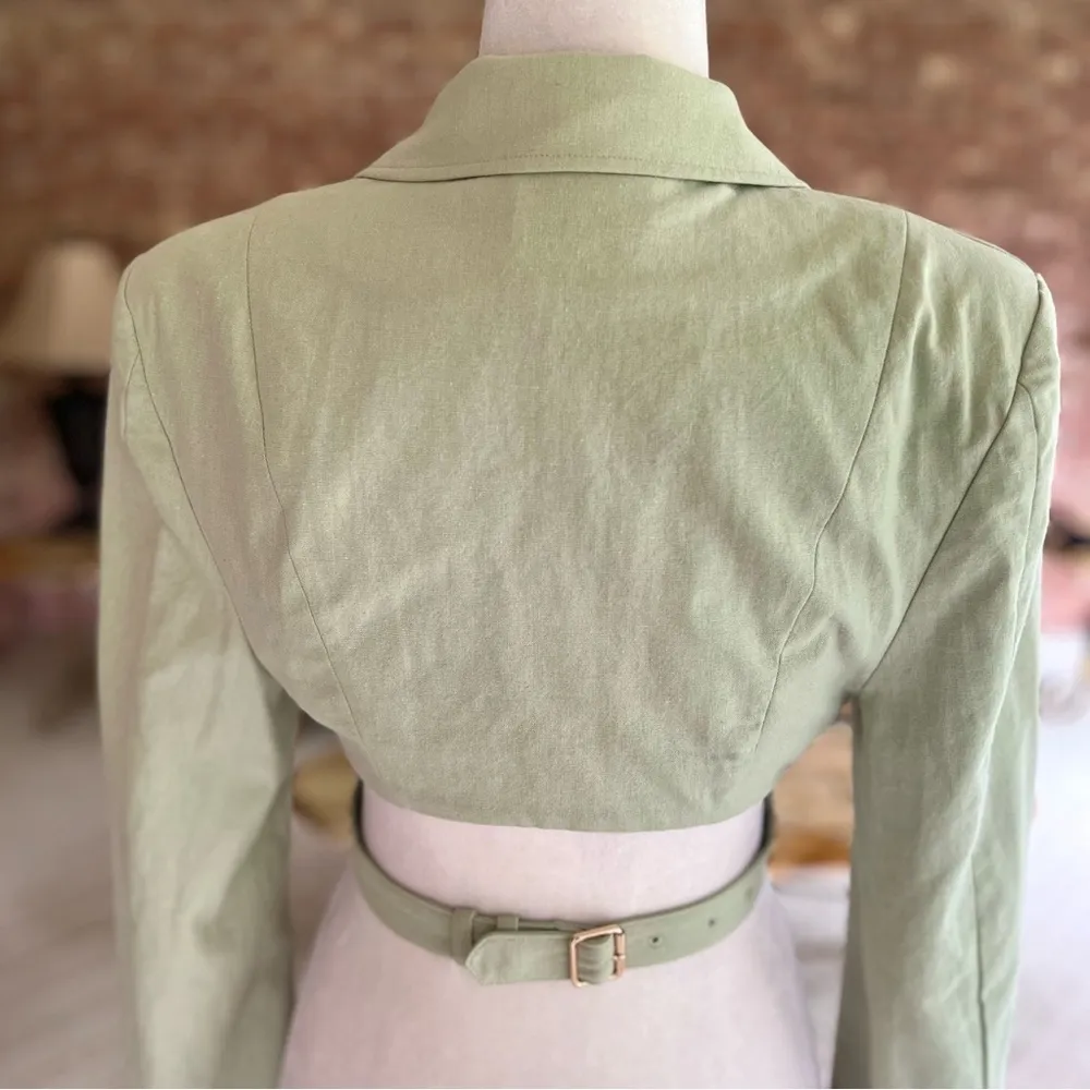 NEW Mistress Rocks Favour Jacket Top Cropped Mint Green Long Sleeve XS Cutout - Image 10