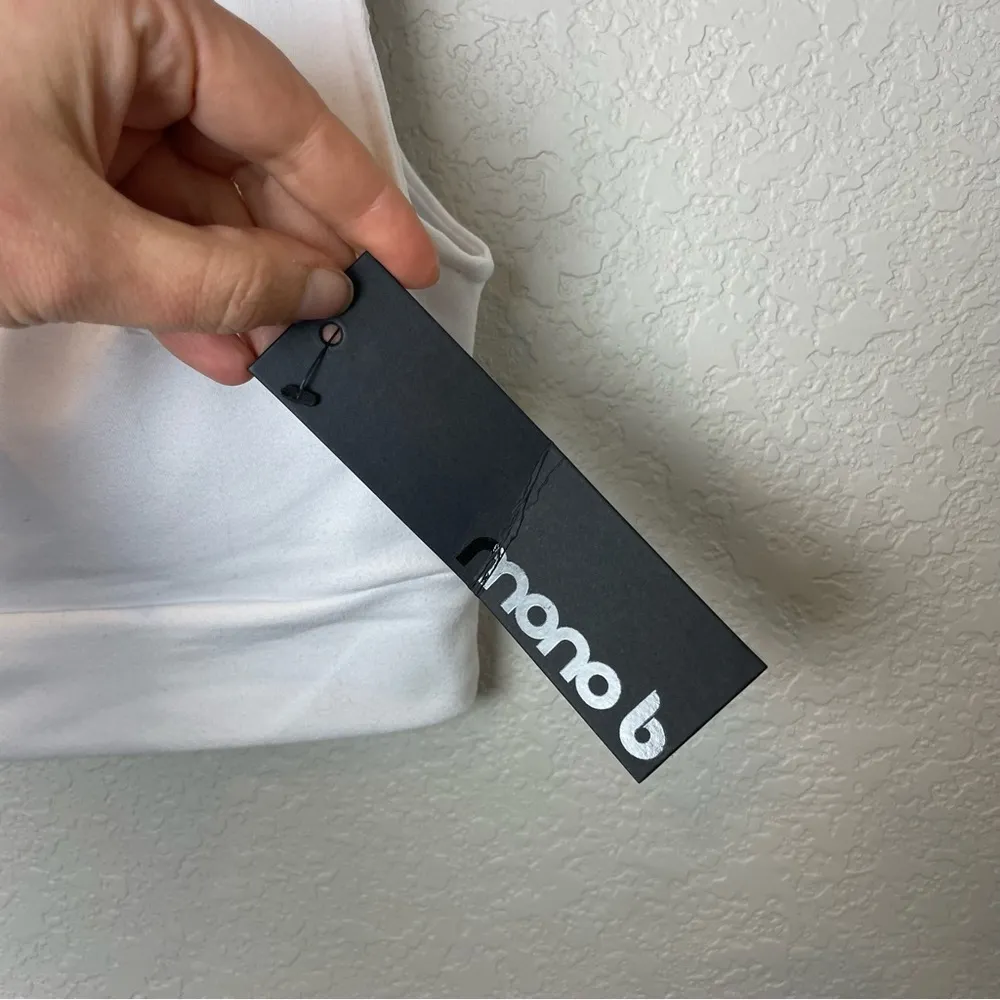 BNWT! MONO B White Women's Strappy Back Bow Detail Sports Bra Size L Size L - Image 3