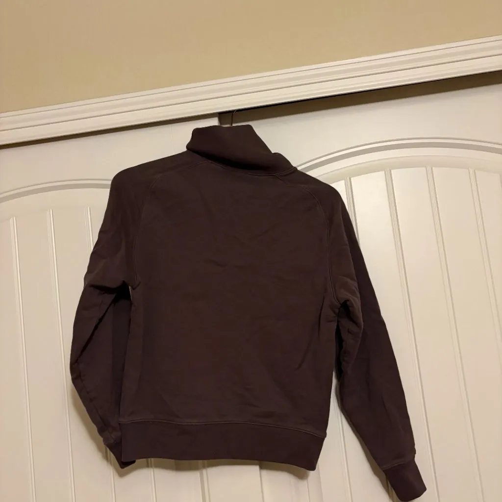 Uniqlo Funnel Neck Sweatshirt XXS Chocolate Brown Long Sleeve Cotton Casual 2XS - Image 2