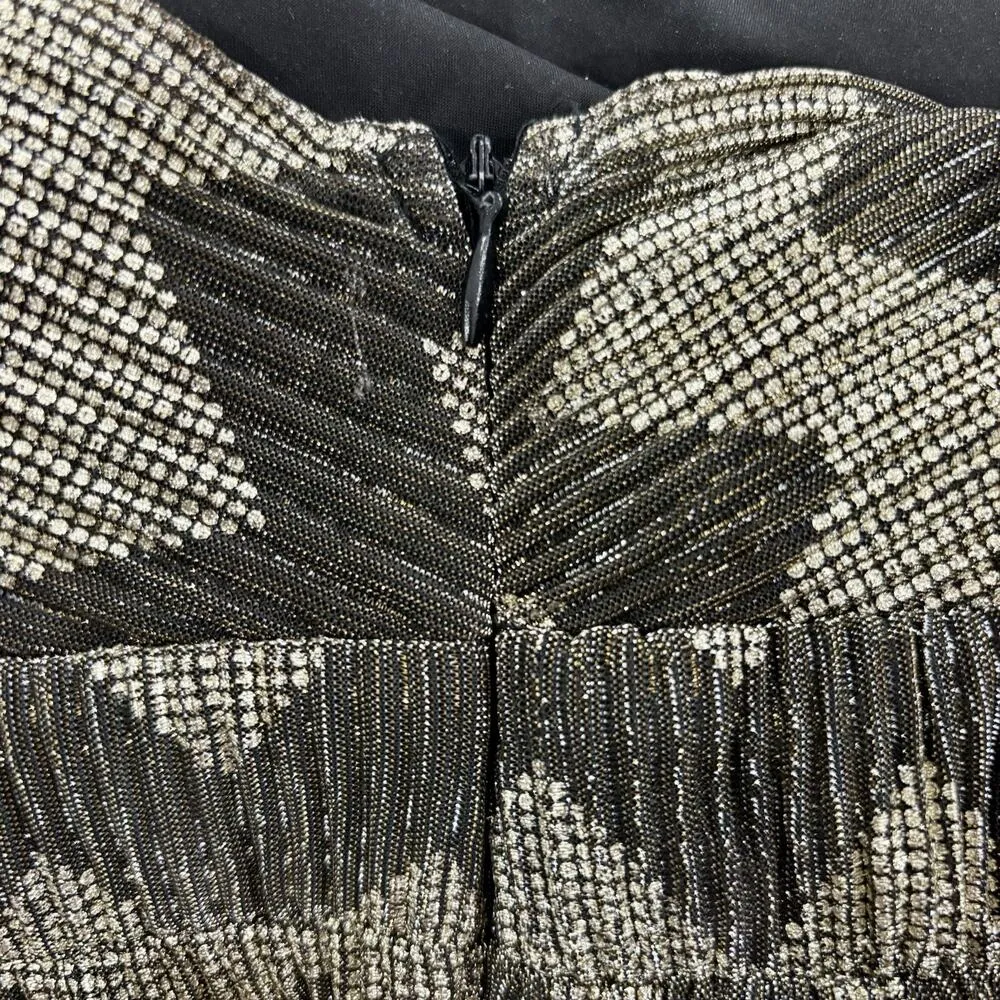 ASTR Size M Phoebe Zigzag Metallic V-Neck Wide Leg Jumpsuit Travel Packable - Image 7