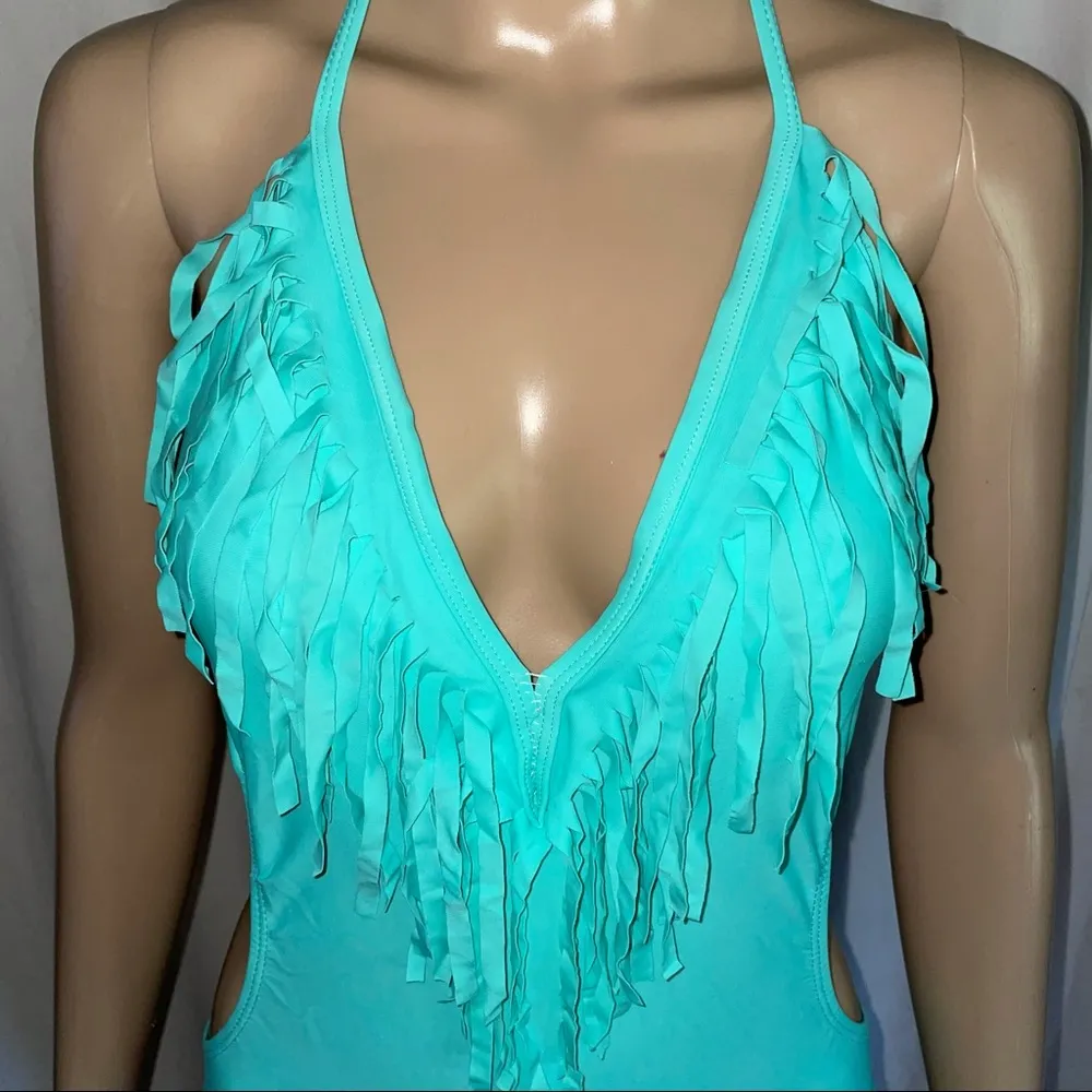 Monokini V neck tassel swimsuit - Image 8