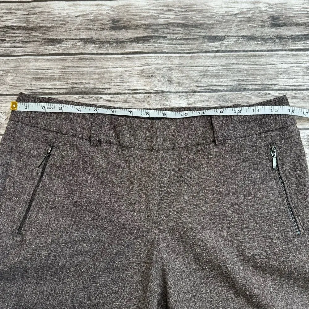 Worthington Womens Straight Leg Creased Dress Pants Slacks Trousers Brown Marl 6 - Image 10