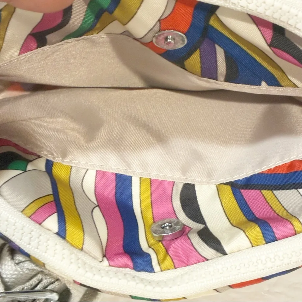 KIPLING Rainbow Nylon CONVERTIBLE CROSSBODY HOBO SHOULDER BAG 3 Compartments ZIP - Image 3