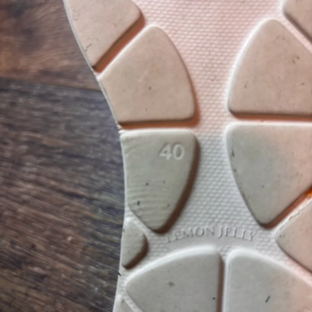 Lemon Jelly Platform Chunky Cream color slip on Sandal Size 40 - Image 7