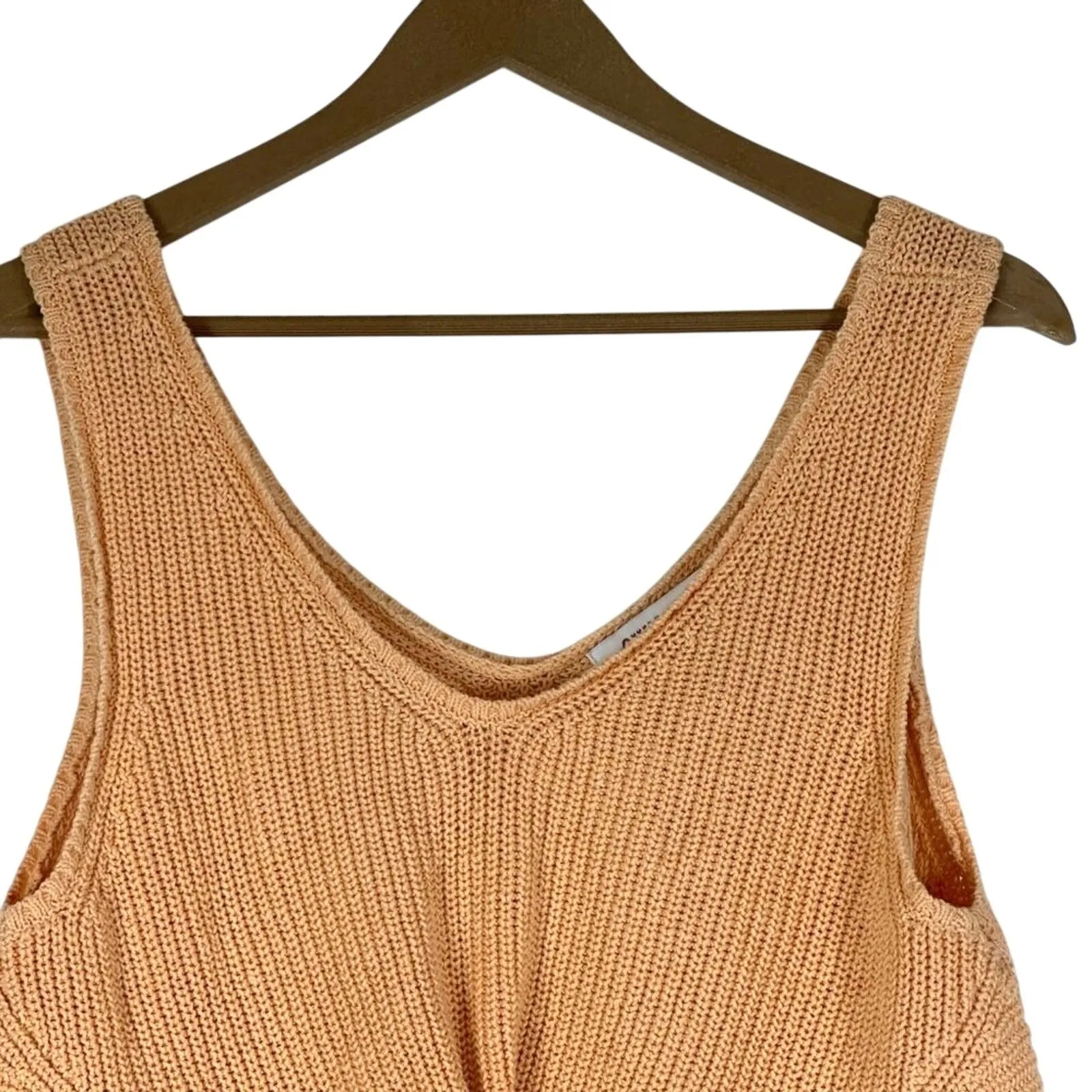 NWT Shyanne Knit Twist Front Tank Top Peach Ribbed Boho Western Country Size XL - Image 5