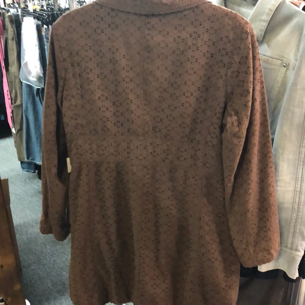 Size Large Nine West brown knee length jacket - Image 5