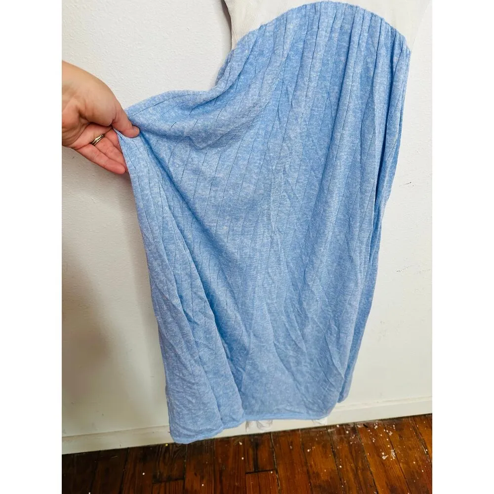 BOSS Light Blue Collared Short Sleeve Front Button Closure Polo Knit Midi Dress - Image 8