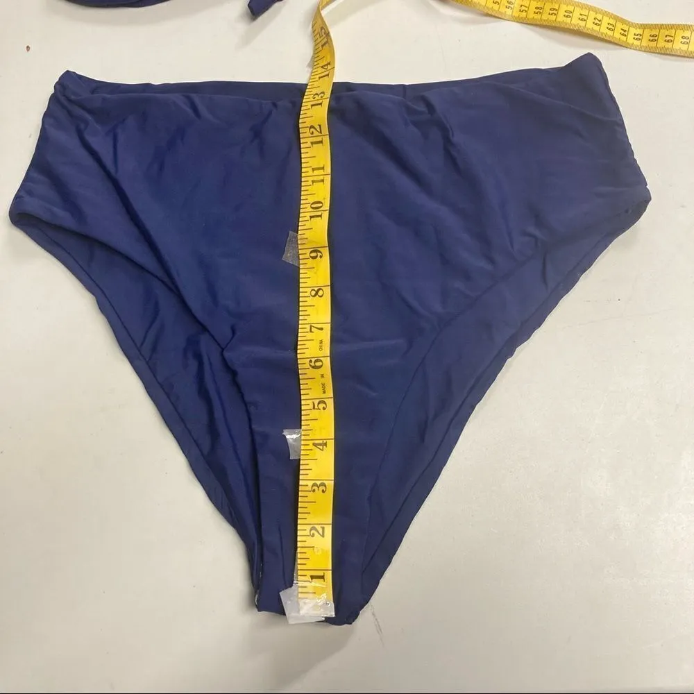 BLOOMING LILY, Women’s Two Piece,‎ Navy Swimsuit,Size XL, bow in front, Blue - Image 9