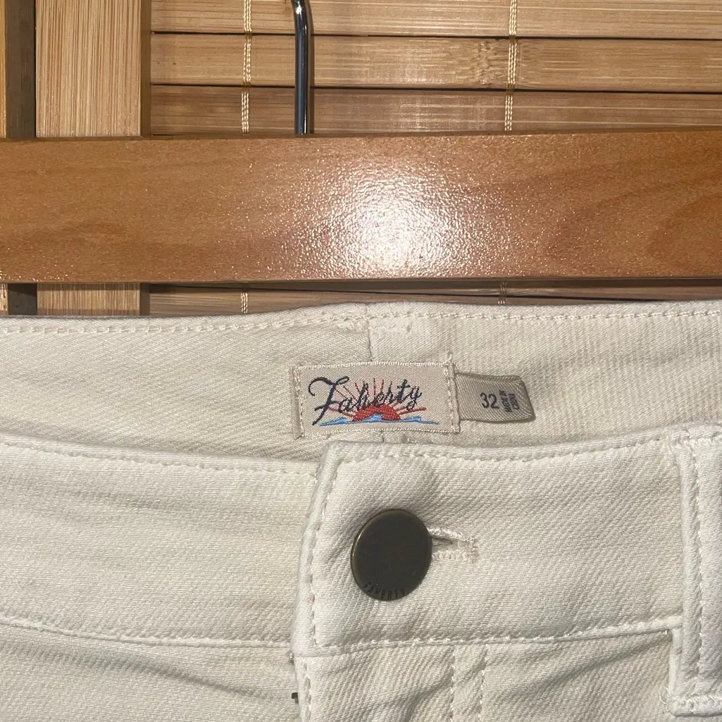 Faherty cream wide leg pants stretch slacks womans size 32 EUC - Image 4