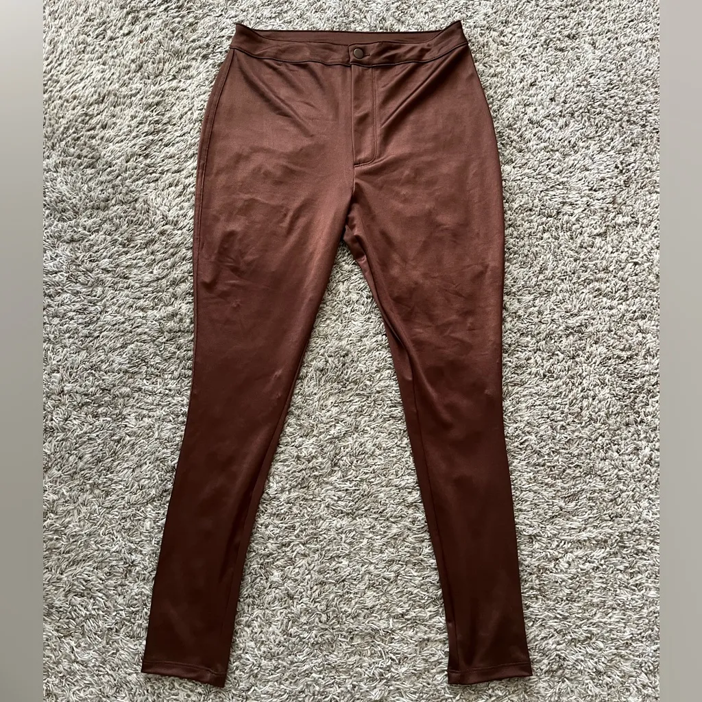 SKIMS Disco Iridescent Skinny High Rise Pants in Cocoa Womens Size XL - Image 5
