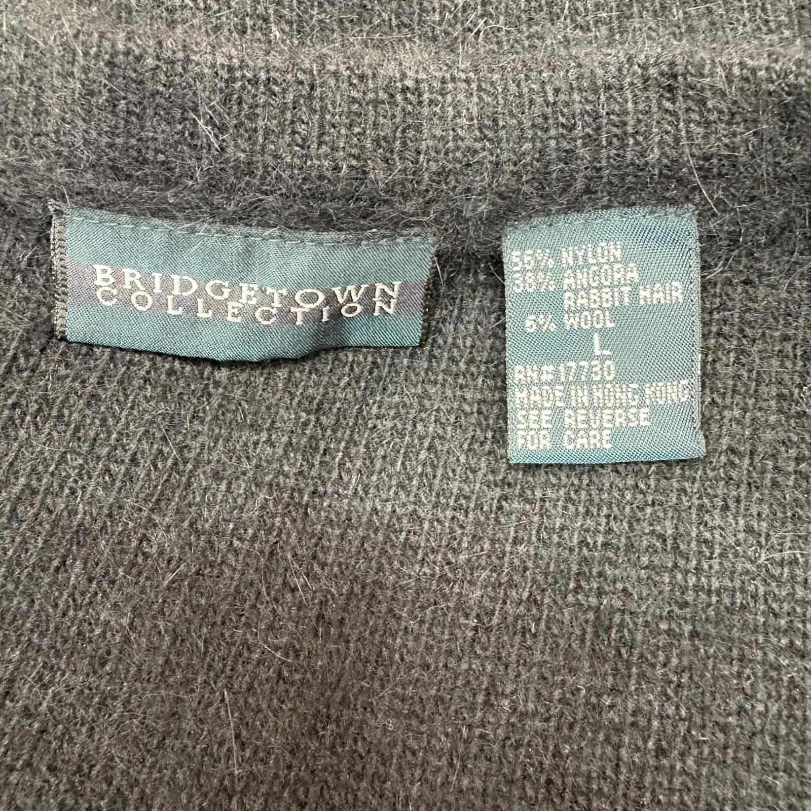 Bridgetown Collection Women's Angora Rabbit Hair Wool Sweater Beaded Black L‎ Size L - Image 3