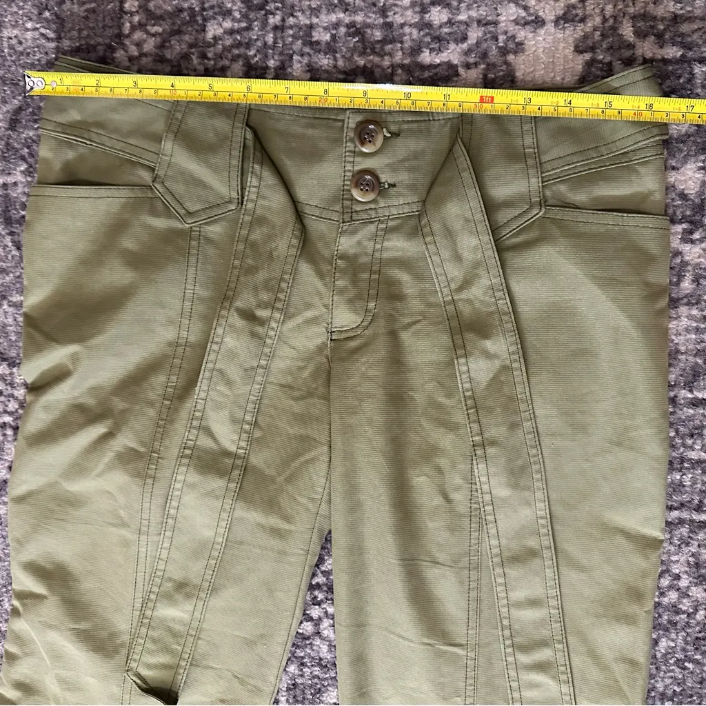 Nanette Lepore Vintage Women’s Size 4 Olive Army Green Belted Flared Pants - Image 6