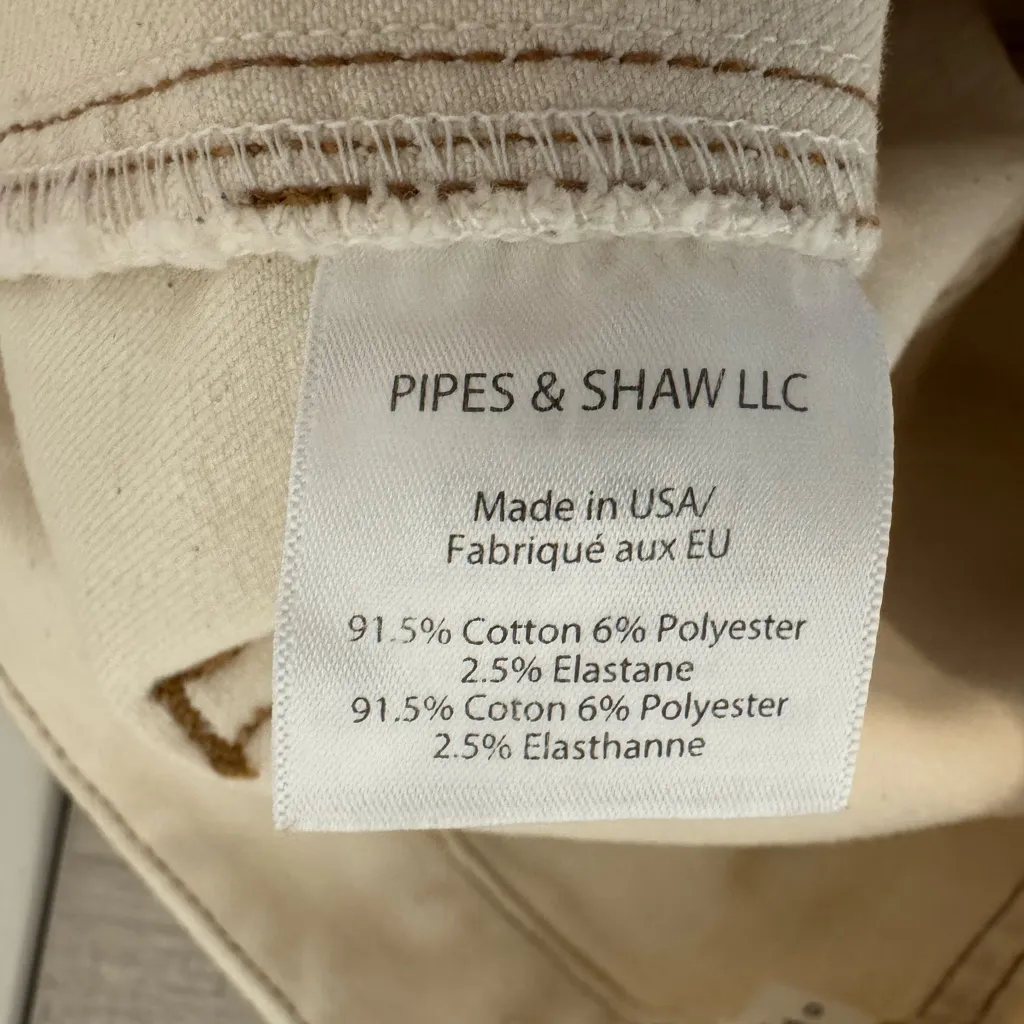 VERONICA BEARD Cardiff Cropped Denim Cargo Pants Jeans Ecru Jogger Size 0 - Image 9