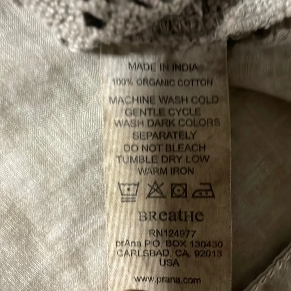 Organic cotton scoop neck crochet short sleeve tie back lightweight boho shirt - Image 6