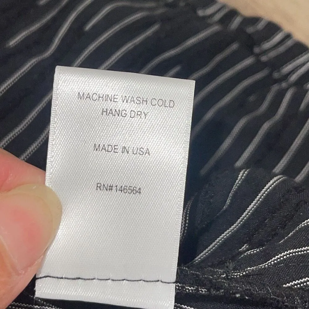 Snider Womens Striped Cardiff Full Zip Stretch Coat Dress Black White Small NWOT - Image 11