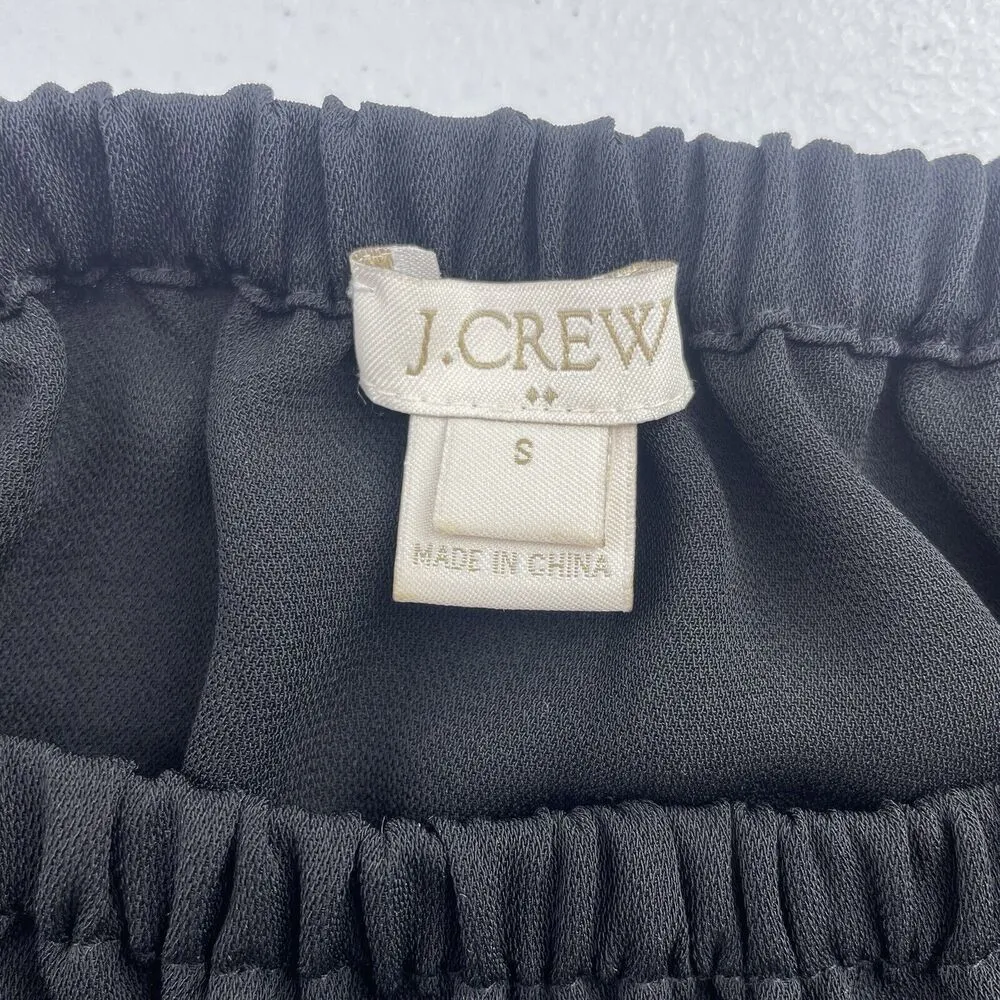 J. Crew Factory Small Off The Shoulder Top Black with Tie Sleeve Detail H1070 - Image 8