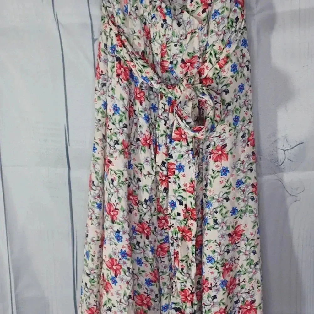 Umgee strapless boho floral wide leg jumpsuit - Image 3